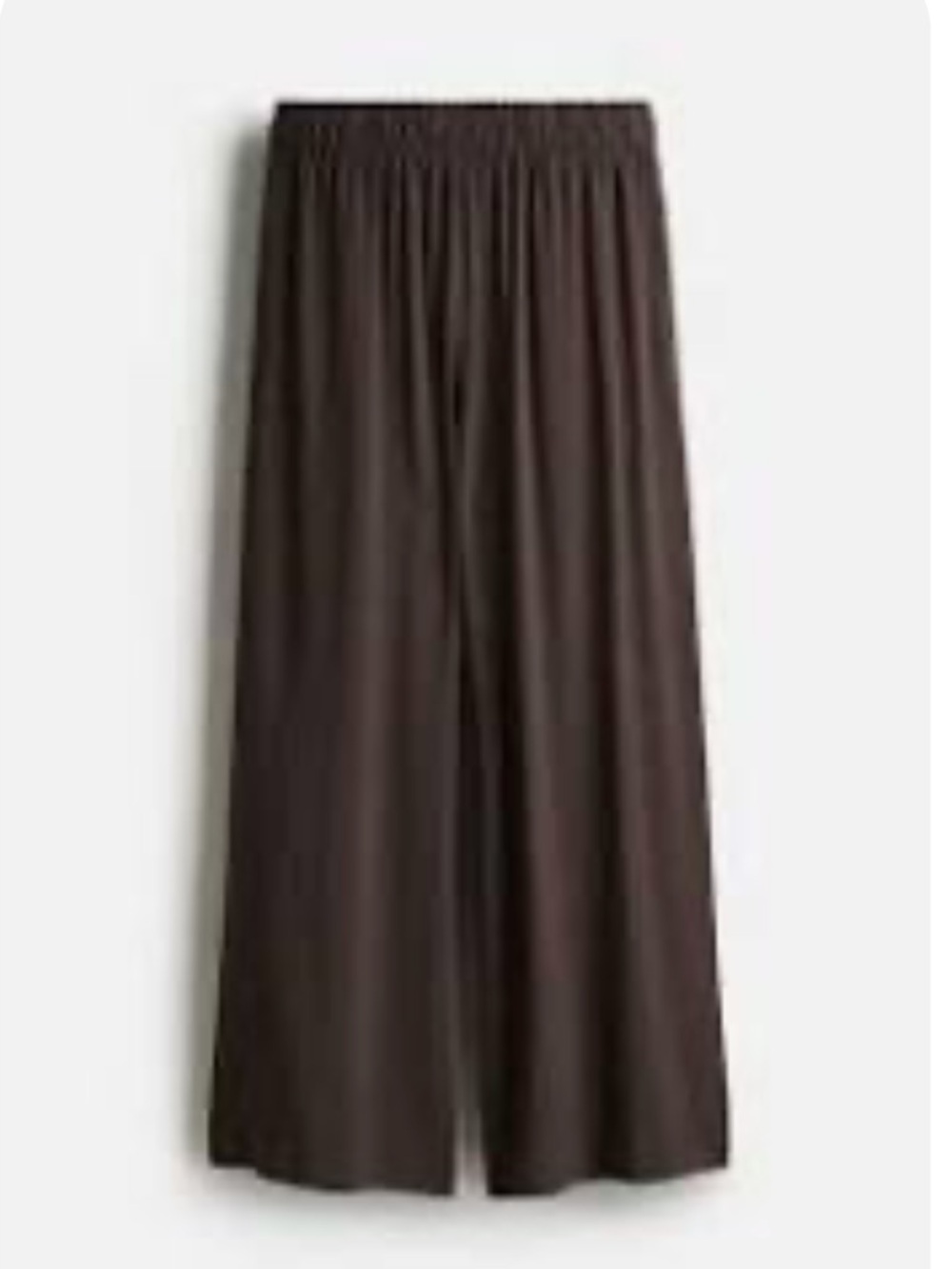 H&M CROPPED PULL-ON PANTS wide leg Dark Brown